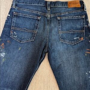 Polo Ralph Lauren Astor Slim Boyfriend Grunge Paint Jeans Women's Sz 25